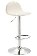 CLP Sgabello Design Lana V2 in Similpelle I Sedia Sgabello Cucina con Poggiapiedi E Schienale Girevole E Regolabile 58-79CM, Colore:Panna