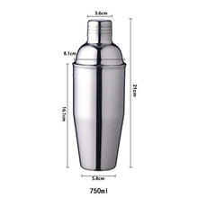 Bireegoo - Shaker da cocktail da 750 ml, in acciaio inox, per preparare Martini, in acciaio INOX (21 x 8 cm)