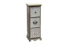 Gicos Mobile cassettiera Comodino comò in Legno 3 cassetti 22 * 19 * 65 cm Shabby Chic ILC-721946