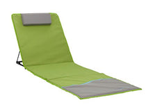 Meerweh Strandmatte XXL mit Lehne Strandliege Isomatte Picknickdecke ca. 200x60cm Lettino Prendisole, Poliestere, Verde/Grigio, 200 x 60 x 68 cm