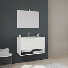 Kiamami Valentina ARMADIETTO BAGNO SOSPESO CON ANTE QUERCIA BIANCO 80CM | VENEZIA