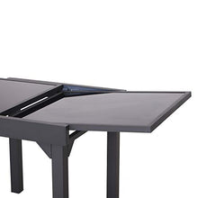 Outsunny Tavolino da Giardino Allungabile Estensibile con Piano in Vetro Temperato Metallo 160 x 80 x 75 cm Nero
