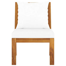 vidaXL Divano da giardino in legno di acacia massiccio, modulare, con cuscino bianco crema, divano da giardino