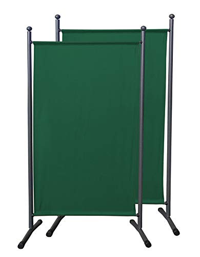 QUICK STAR 2 Pezzi Paravento da Giardino 180 x 78 cm Divisorio in Tessuto Balcone Protezione della Privacy Verde