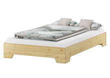 Erst-Holz Solido Letto Moderno impilabile 140x200 in Pino massello con doghe rigide 60.56-14