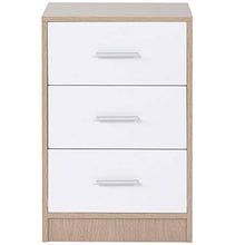 WGYDREAM Comodino Comodino Bianco con 3 Cassetti Comodino Comodino in Rovere Comodino con Maniglie in Metallo E Mobili per Camera da Letto con Corridori