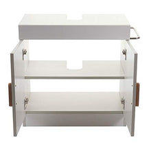 Mendler Arredo Bagno Mobile sottolavabo HWC-D55 Legno di eucalipto 37x60x67cm Bianco