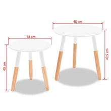 vidaXL 2X Set Tavolini Legno Massello Pino Bianchi Tavolo Tavolinetto Salotto