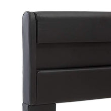 Tidyard Struttura Letto Singolo in Similpelle Nera con Luce LED e Doghe 100x200 cm,Telaio Letto Giroletto Singolo in Ecopelle 100x200 cm,Letto con Luce LED 100x200 cm