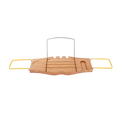 Vassoio Bagno Può Essere, Regolazione Retrattile Cremagliera In Acciaio Inox 75-92cm, Posizionabile Su Tavoletta Portatelefono E Bicchiere Vino Integrato Altri Accessori Cremagliera Portabottiglie
