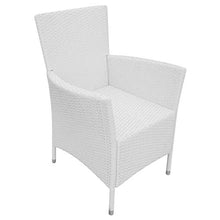 vidaXL Set da Pranzo da Giardino 9 pz con Cuscini Rimovibili Elegante Robusto Mobili Arredi per Esterni Tavolo e Sedie in Polyrattan Bianco Crema
