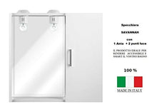 Mobile COPRICOLONNA lavandino + SPECCHIERA in coordinato - 3 Finiture a scelta (Bianco effetto lucido)