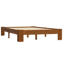 BIGTO - Struttura letto in legno di pino massello, per camera da letto, colore: marrone, 120 x 200 cm