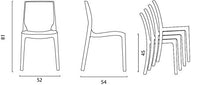 Sedia Rome blu avio resistente per interni e esterni (conf. 6 pz)