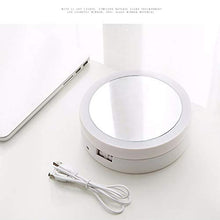 Specchio cosmetico pieghevole, delmkin con illuminazione a LED, compatto, pieghevole, da viaggio, con ingrandimento 1 x e 10x, colore: bianco