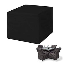 AKEfit Rattan Cube Set Cover, 420D Oxford Fabric Garden Cover per mobili, Cube, 4 posti (123 x 123 x 74cm)