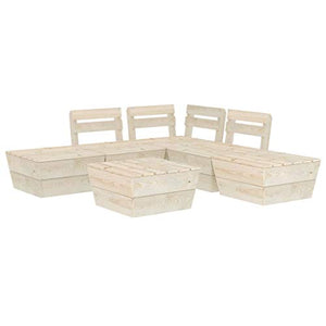 SKM Set Divani da Giardino su Pallet 6 pz in Legno Abete Impregnato (84.5kg)