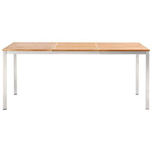 Tidyard Tavolo da Pranzo Rettnagoalre in Legno Acacia Acciaio Inox,180x90x75cm,Tavolo da Cucina,Tavolo da Pranzo per Giardino