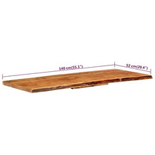vidaXL Legno Massello di Acacia Piano per Lavabo Bagno Ripiano per Lavello Rustico Mensola per Lavandino Accessori per Bagno 140x55x3,8 cm