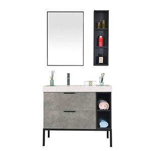 YLiansong-home Mobile da Bagno Specchio Bagno Bagno Armadio Combinato Lavabo per lavabo da Terra WC Vanity Marble Set di armadi per lavabo da Bagno (Color : Gray, Size : 55x100x85cm)