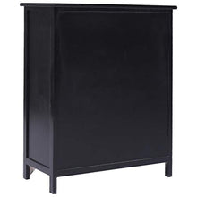 Lasamot Mobile Laterale con 6 cassetti Credenza Armadio di stoccaggio Armadio Hall per Soggiorno Camera da Letto Nero 60x30x75cm Legno di paulonia