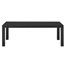 casa.pro] Tavolino da Giardino - Tavolino da Salotto Esterno - 100 x 50 x 35 cm - Nero - di Metallo e Vetro