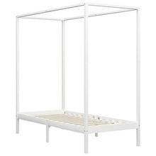 SKM Giroletto a Baldacchino Bianco Legno Massello di Pino 100x200cm