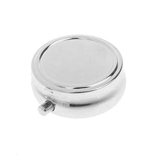 2pcs Mini pillola rotonda scatola medicina tablet organizzatore singolo vano argento