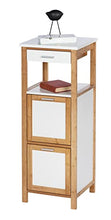 WENKO Scaffale Finja con 2 scomparti - Scaffale per il bagno, scaffale per la casa, Bambù, 34 x 89 x 30 cm, Marrone
