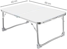 YUSHIJIA Tavolo da Campeggio 60 cm, Bianco, Giardino all'aperto Alluminio Portatile Pieghevole da Campeggio da Picnic Field Field Cucina BBQ tavolino Tavolo Pieghevole Multifunzionale