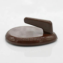 Set di ganci autoadesivi marroni, 4 pezzi, Ø 37 x 30 mm, ovali, per appendere mobile al telaio della finestra, ganci adesivi in plastica, portasciugamani