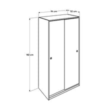 we point Armadio 2 Ante Scorrevoli 5 Ripiani Bianco E Sonoma Cm 94x52xh.182