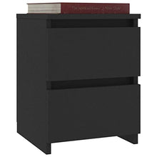 Festnight Comodini Camera da Letto Moderni con 2 Cassetti in Truciolato Nero,Comodino Moderno,Cassettiera Camera da Letto Moderno,Comodino con Cassetti 30x30x40 cm