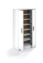 Dmora Armadio Multifunzione a Due Ante con Sei Ripiani, Colore Bianco, cm 55 x 36 x h108