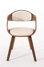 CLP Sedia Visitatore Kingston In Similpelle I Sedia Rétro Con Braccioli 4 Gambe Imbottita I Sedia Pranzo In Legno I Sedia Conferenza, Colore:noce/crema