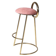 YS Sedia Sgabello da Bar Sedile Bar, Moda Nordica con Schienale | Ristorante Cucina Cucina con Cornice in Ferro Alto,Rosa,75 cm (29,5 Pollici)