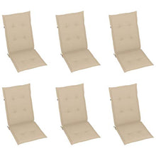 Tidyard Set 6 pz Sedie da Giardino Reclinabili in Legno Massello Acacia Grigio con Cuscini Beige 56x70x110 cm,Sedie da Esterno Reclinabili in Legno,Sedie Reclinabili,Sedie da Giardino in lengo