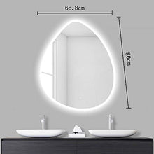 Specchio da bagno touch screen a LED specchio luminoso specchio da bagno a parete specchio irregolare supporta la personalizzazione, luce tricolore + oscuramento continuo + disappannamento + specchi