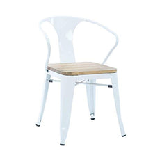 BDLYZ Yxsd - Sgabello da bar in metallo, stile retrò, per cucina, pub, sala da pranzo, sedia da pranzo, bancone in legno massiccio industriale, schienale di sicurezza (colore: bianco)
