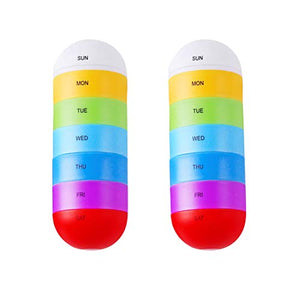 DOITOOL - Contenitore per pillole da viaggio, 2 scatole settimanali per medicina, creative, portapillole portatile, per farmaci, per casa