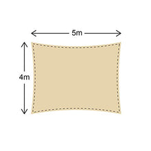 Rebecca Mobili Telo Tenda A Vela Giardino Beige Rettangolare Polietilene Protezione Raggi Solari Anelli Rinforzati Outdoor Barca Terrazzo 4x5 mt (cod. RE6344)