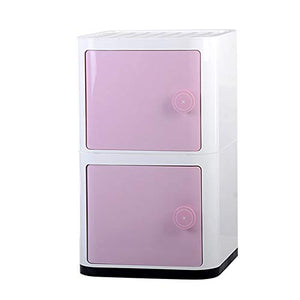 HBIAO Armadietto per Bambini Armadietto in plastica ABS Comodino da Comodino Quadrato a Doppio Strato,Rosa