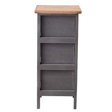 Rebecca Mobili Comodino grigio, cassettiera montata, 3 cassetti, stile shabby, per camera bagno, legno di paulownia - Misure: 56 x 25 x 25 cm (HxLxP) - Art. RE4559
