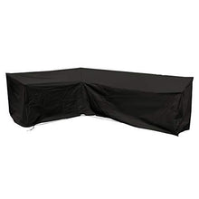 CLJ LWY Copridivano a Forma di L in Poliestere Nero Copridivano per Esterni da Giardino Impermeabile per Tutte Le Stagioni (270x270x90cm)
