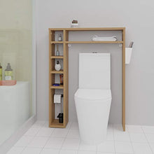 LEVIRA Mobile da Bagno, mensola da Bagno Helmer, 80 x 21 x 106 - Noce e Bianco