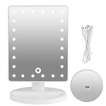 Yuyanshop - Specchio cosmetico con schermo touch a 20 LED, con ricarica USB, specchio cosmetico con illuminazione, per casa, dormitorio e ufficio