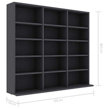 Tidyard Armadio Porta CD/Dvd con Scomparti Aperti, Armadio per Casa e Ufficio, Armadio in Truciolato 102x16x89,5 cm