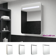 vidaXL Armadietto Bagno con Specchio e Luci LED con Ante e Ripiani Interni Elegante Moderno Funzionale Mobiletto Pensile 60x11x80 cm MDF e Melamina