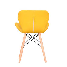 Jiasen - Set di 4 sedie da pranzo imbottite in poliuretano, stile moderno, per soggiorno, sala da pranzo e cucina (giallo)