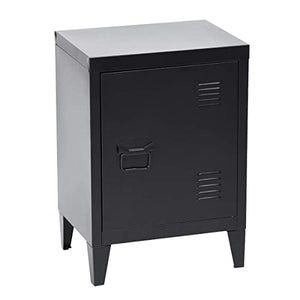 Comodino per camera da letto, armadio basso in acciaio, tavolino per soggiorno, armadietto per casa, ufficio, 40 x 30 x 57 cm, nero